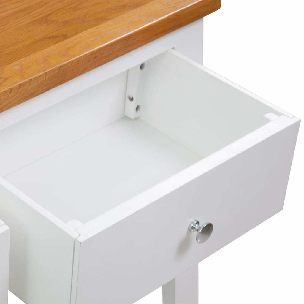 Rustic Oak Acacia Wood Console Table 2 Drawers G3311