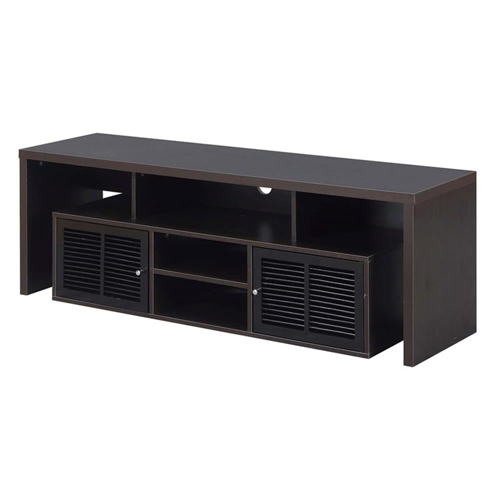 65 inch Espresso TV Stand with Storage Cabinets and Shelves J4790