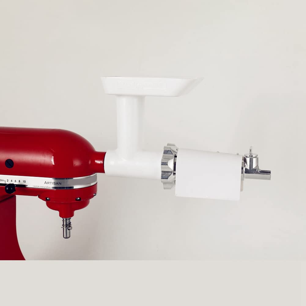 Meat Grinder Attachment for Mixers, White & Silver G310692