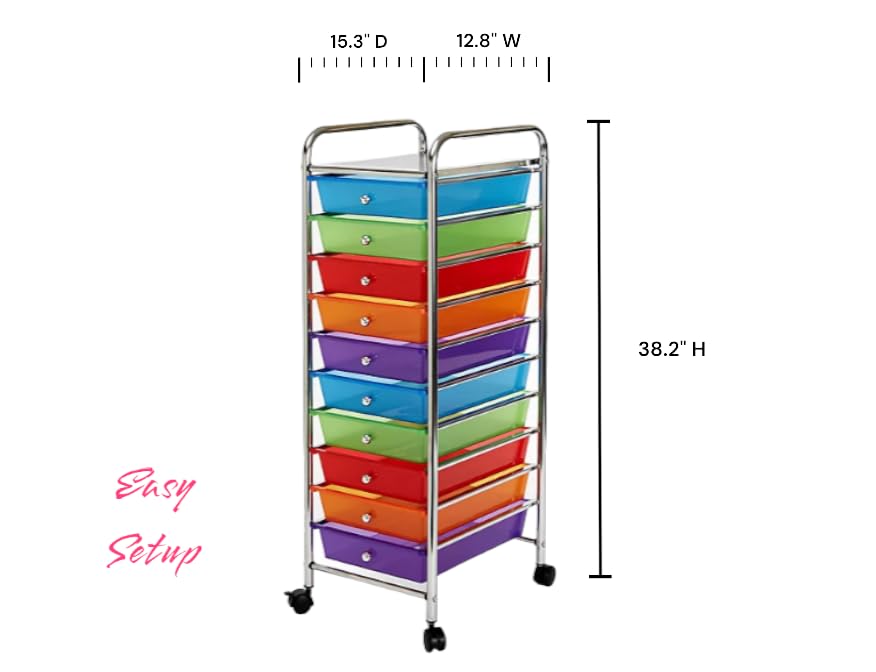 10 Drawer Rolling Storage Cart with Casters R72081