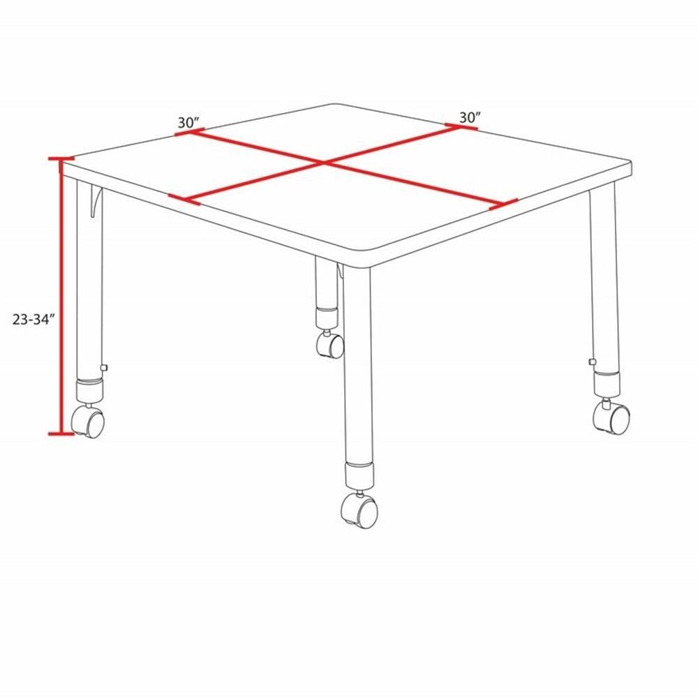 Square Mobile Table & 4 Stack Chairs X9237