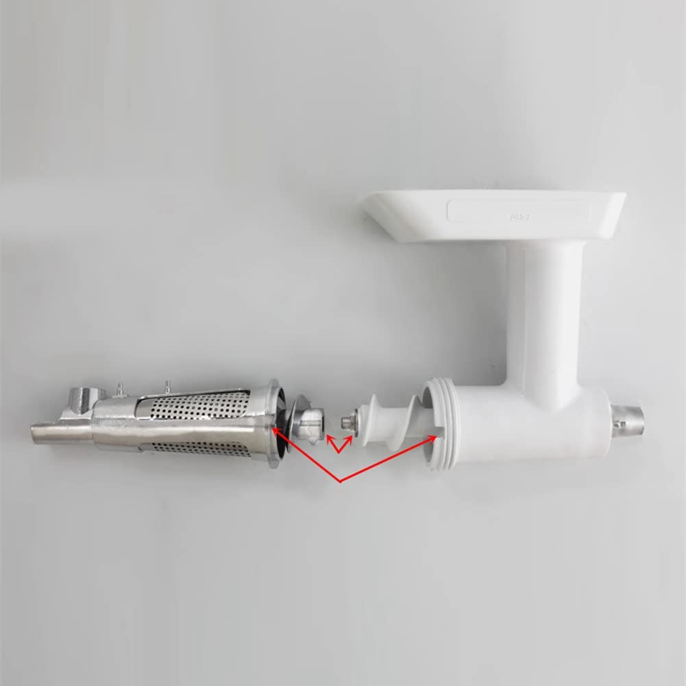 Meat Grinder Attachment for Mixers, White & Silver G310692