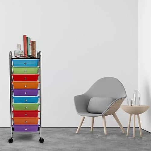 10 Drawer Rolling Storage Cart with Casters R72081
