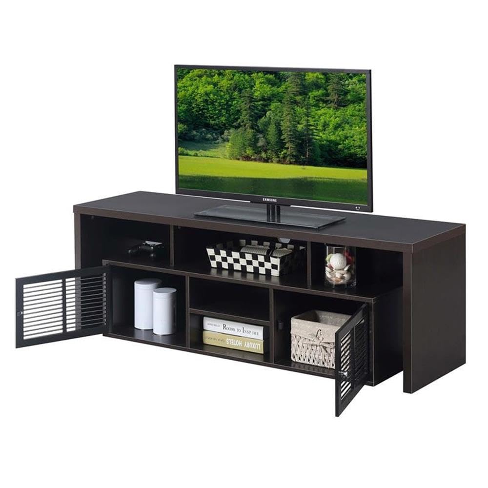 65 inch Espresso TV Stand with Storage Cabinets and Shelves J4790