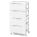 White 5 Drawer Rolling Plastic Storage Cart R984