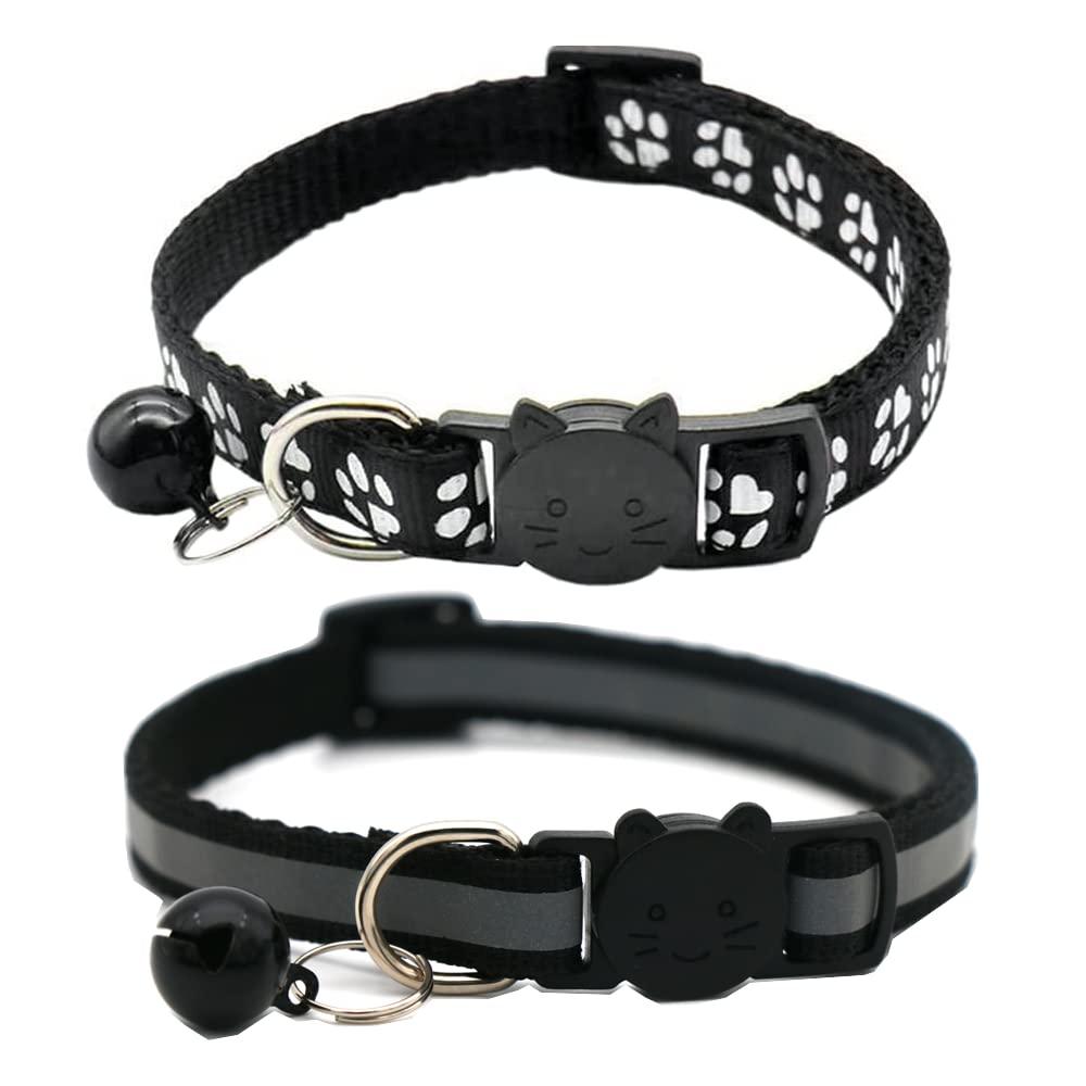 2 Pack Black Cat Collars with Bell H648567