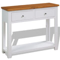 Rustic Oak Acacia Wood Console Table 2 Drawers G3311