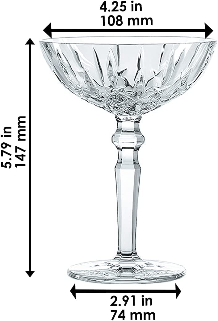 Clear Crystal Cocktail Coupe Glasses, Set of 2 M356815