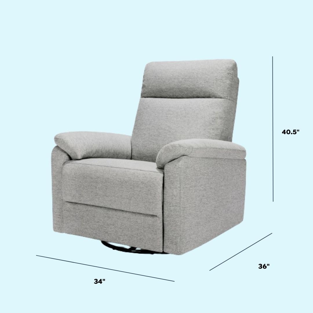Frost Grey Recliner Glider with 360 Swivel W8821