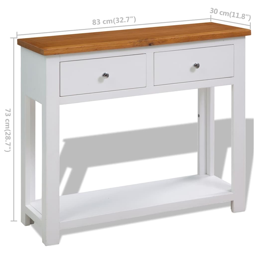 Rustic Oak Acacia Wood Console Table 2 Drawers G3311