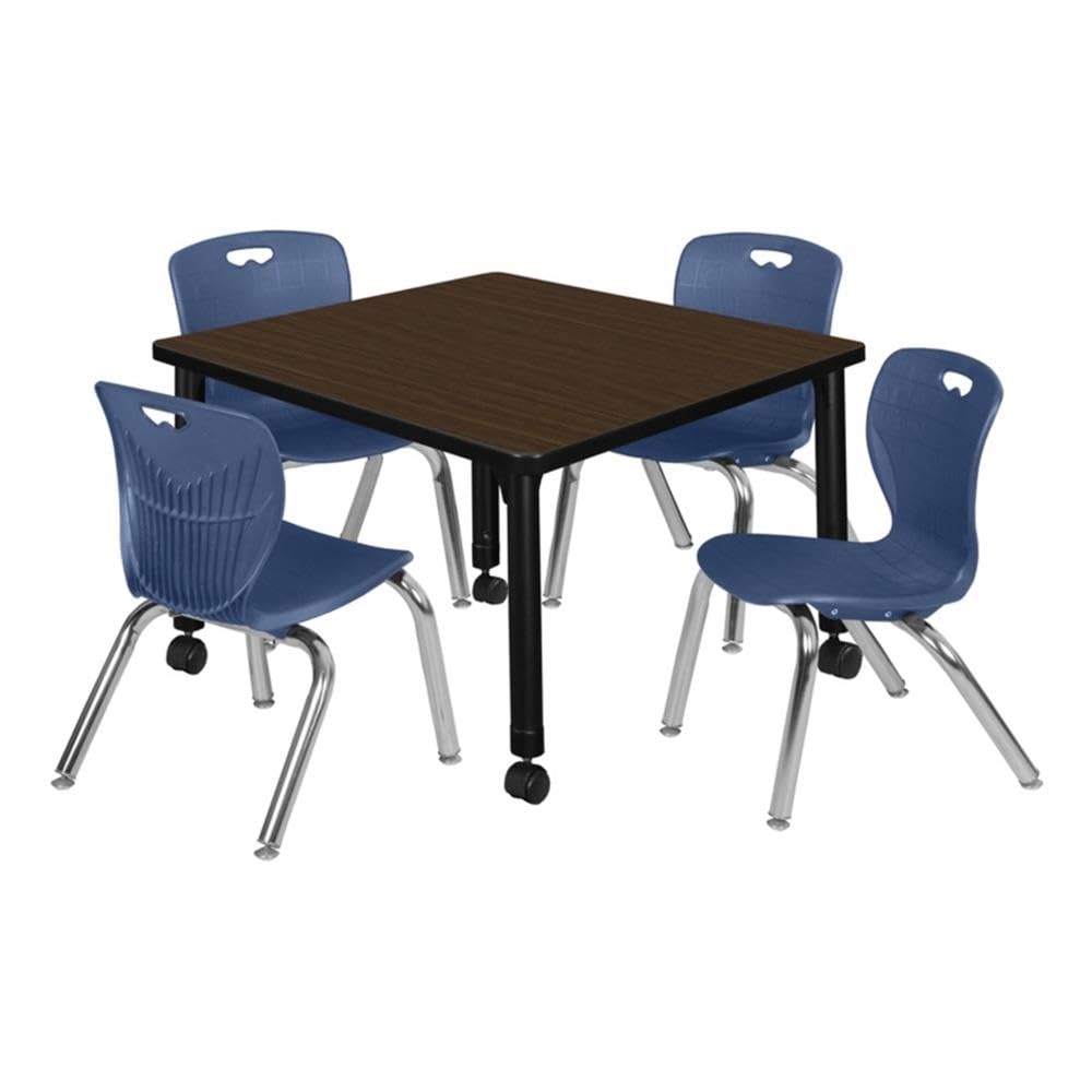 Square Mobile Table & 4 Stack Chairs X9237
