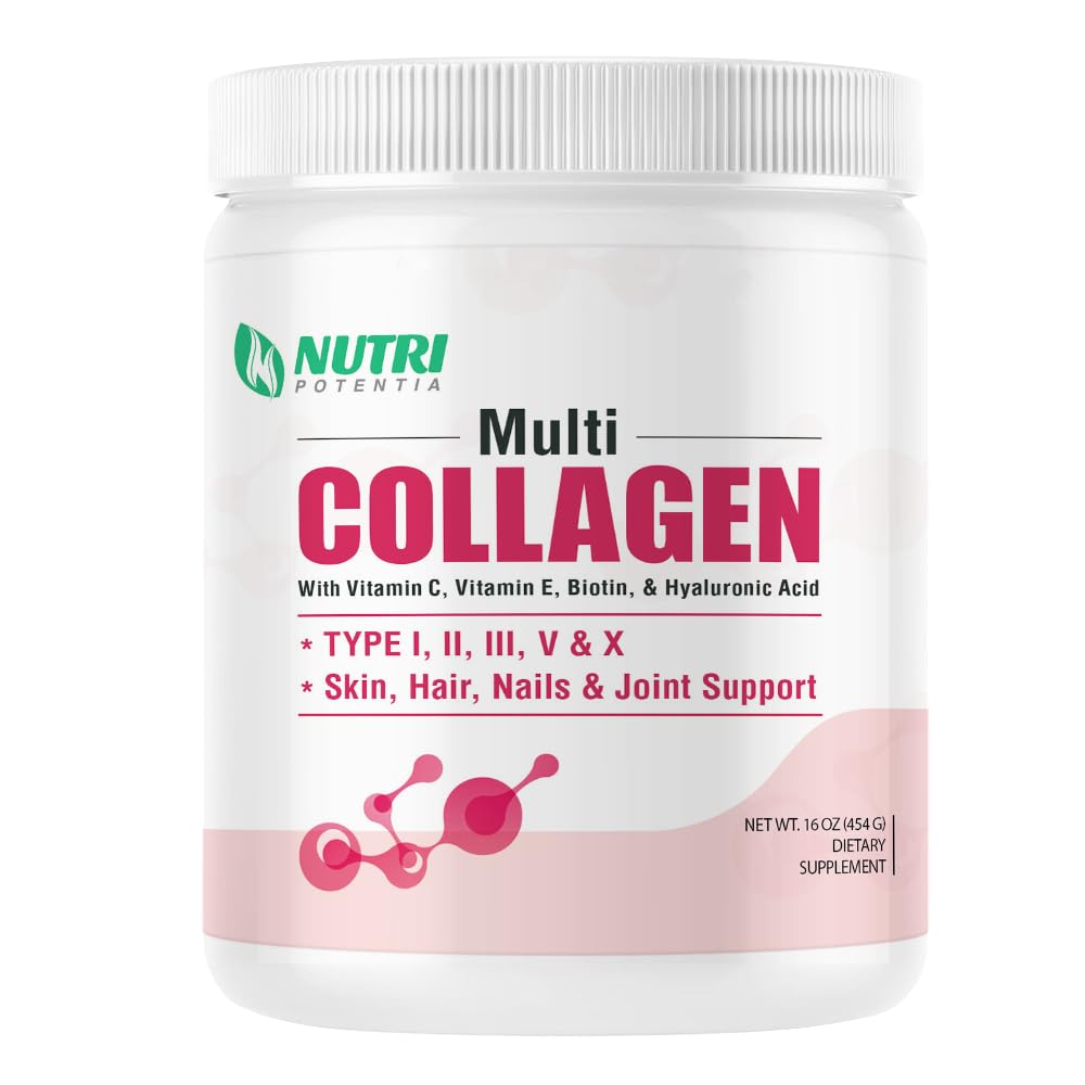 Multi Collagen Peptides Powder with Vitamin C, E & Hyaluronic Acid, Unflavored, 45 Servings Z87640