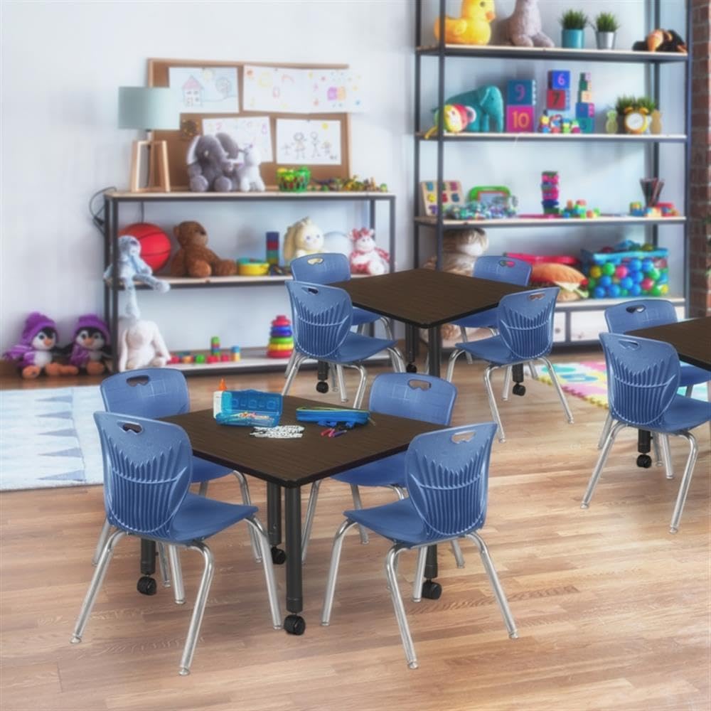 Square Mobile Table & 4 Stack Chairs X9237