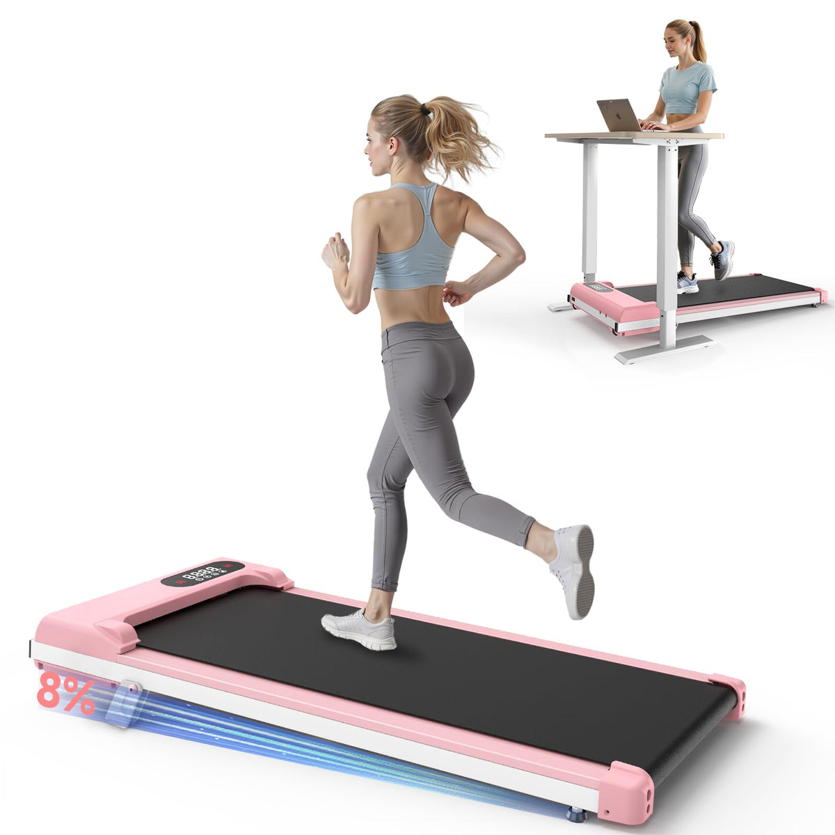 Incline Walking Pad with 8% Incline & 2.5HP J393