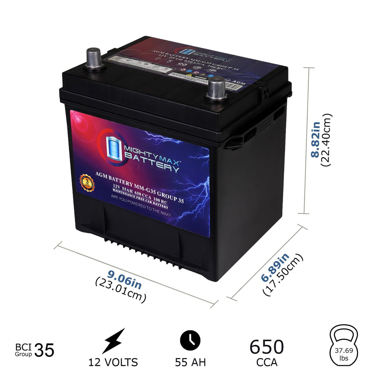 12V 55Ah AGM Replacement Battery M87684