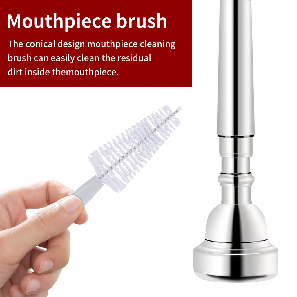 Trumpet Cleaning Kit 6-Piece Valve Oil Slide Grease Mouthpiece Brushes Cloth S8486