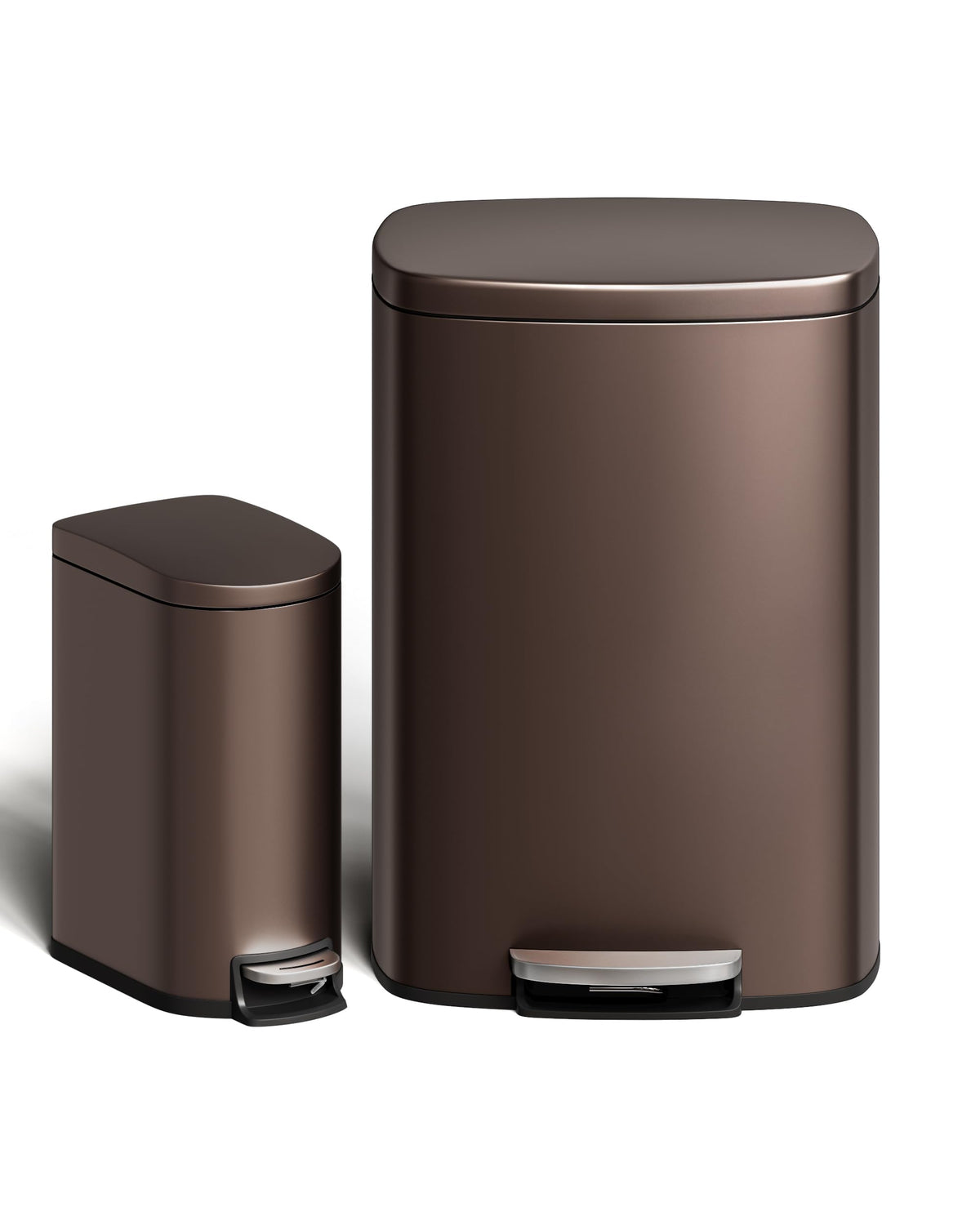 13 Gal 3 Gal Stainless Steel Step Trash Can Combo Set X120