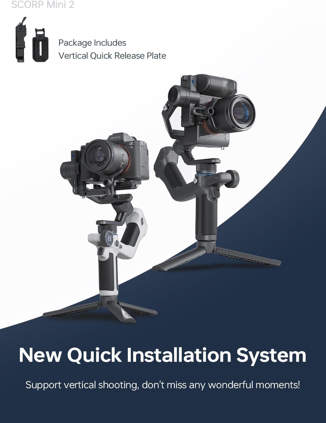 White 3-Axis Camera Stabilizer Gimbal R188