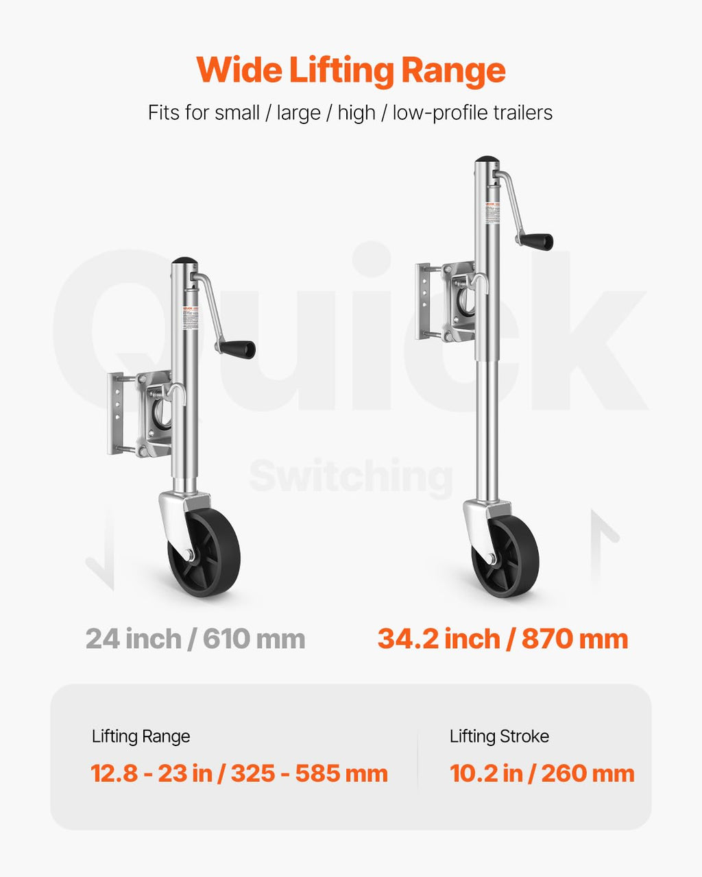 1000 lbs Trailer Jack with Wheel X937