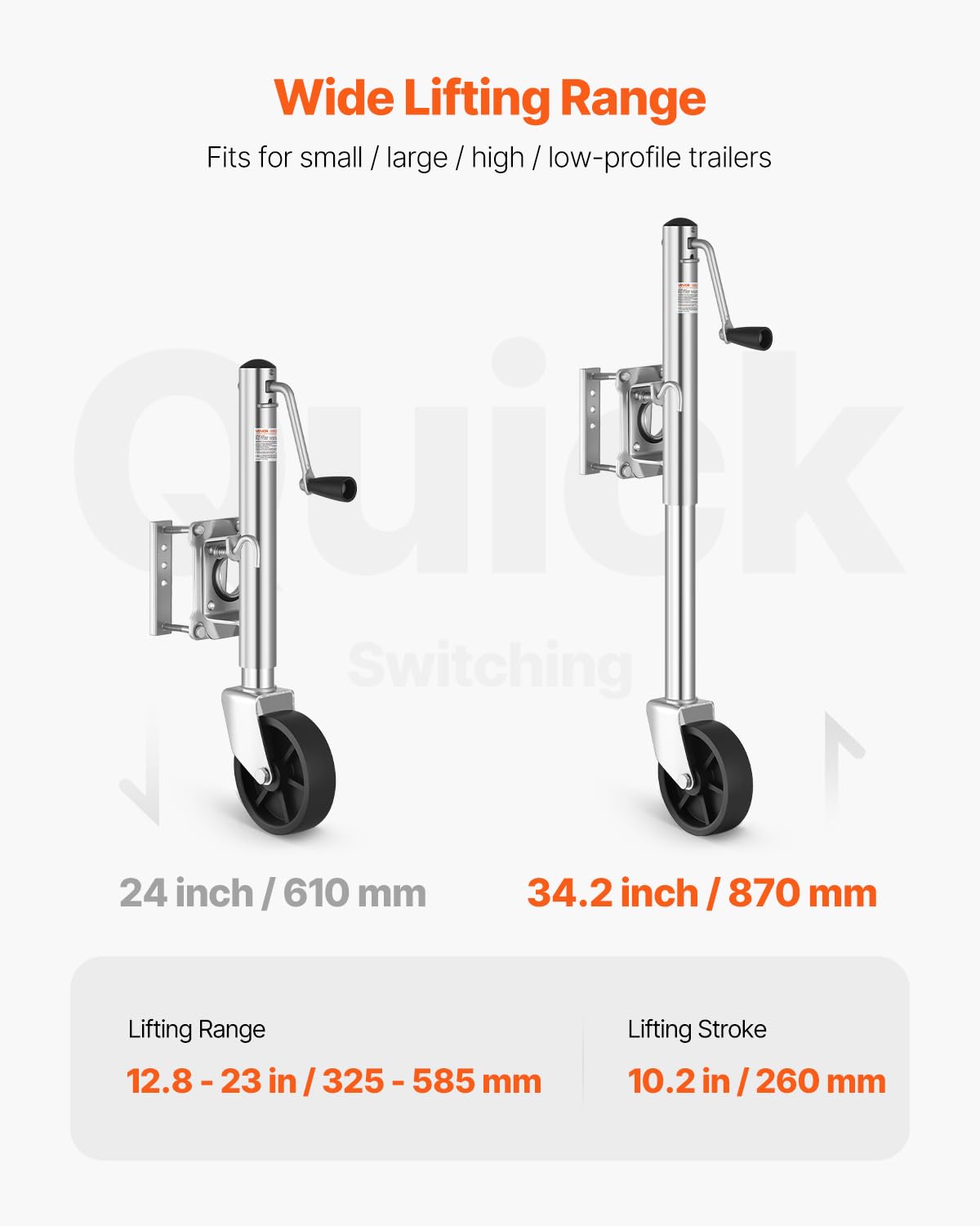 1000 lbs Trailer Jack with Wheel X937