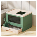 Foldable Enclosed Cat Litter Box with Lid & Scoop F3764