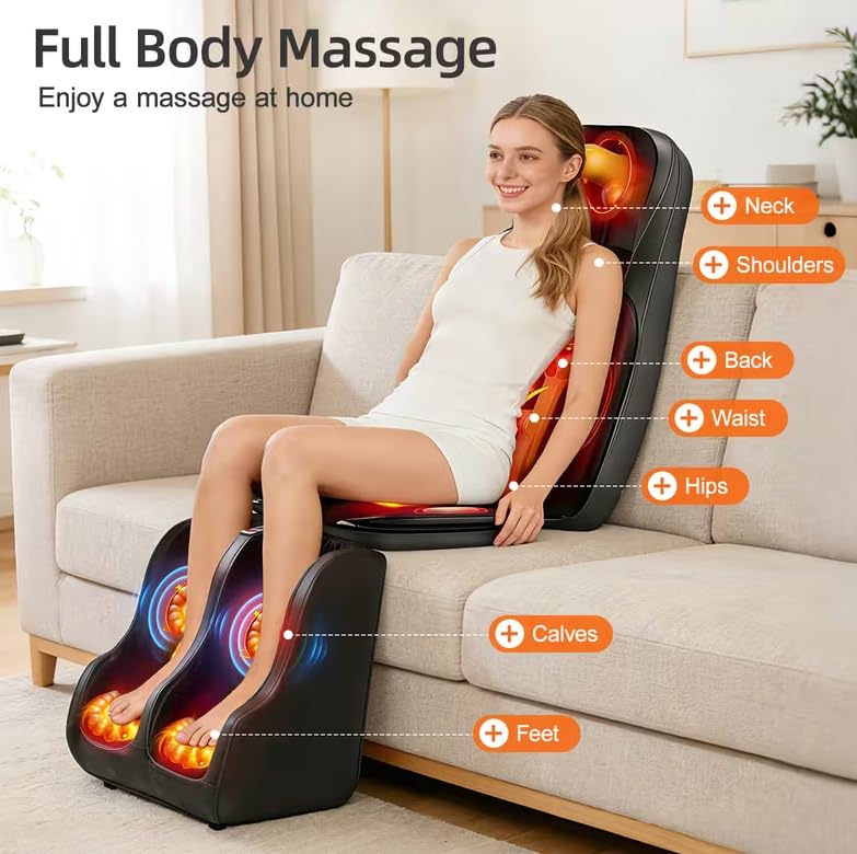 Portable Full Body Massage Mat with Heat & Vibration I128