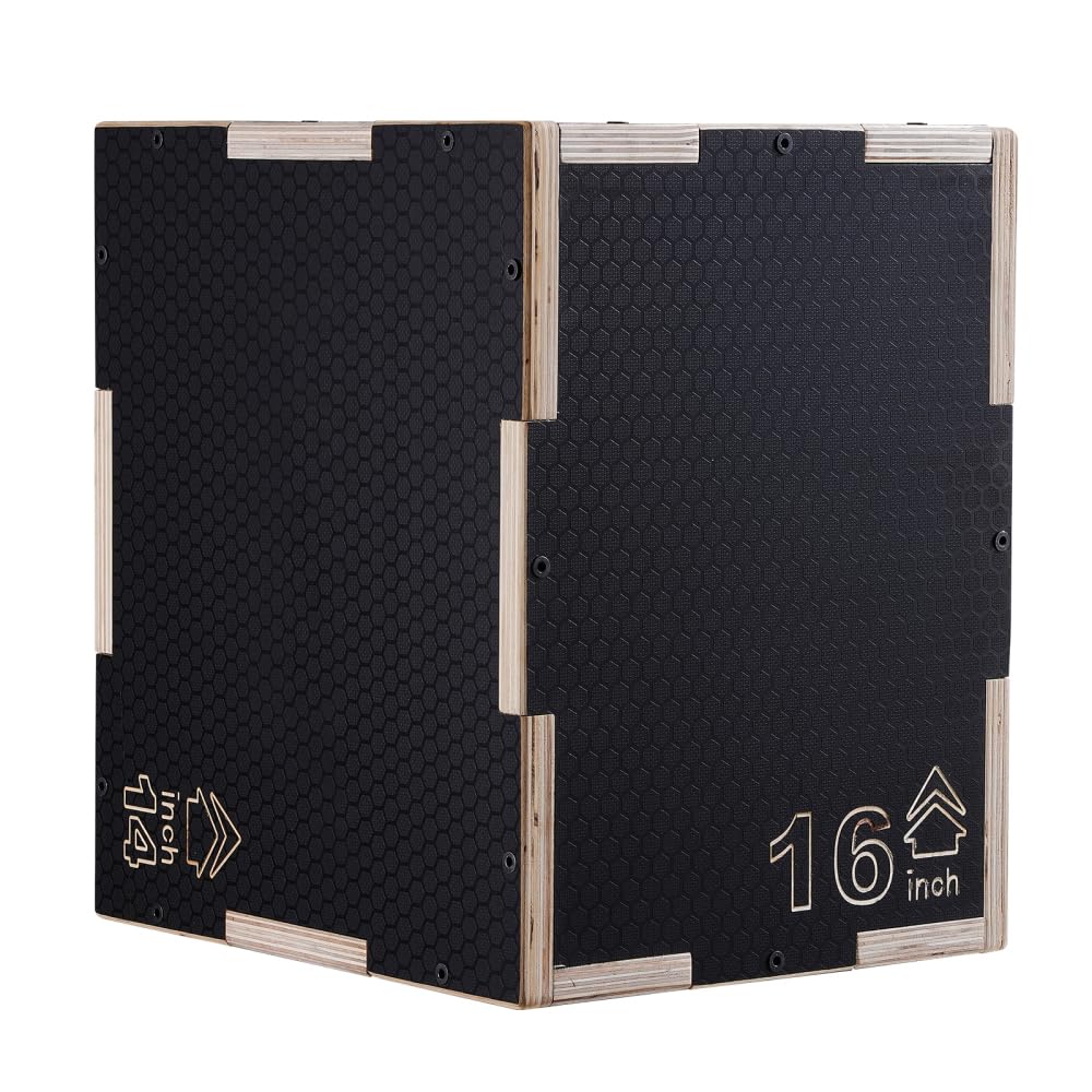 Wooden Plyometric Jump Box 16/14/12-Inch Anti-Slip J23942