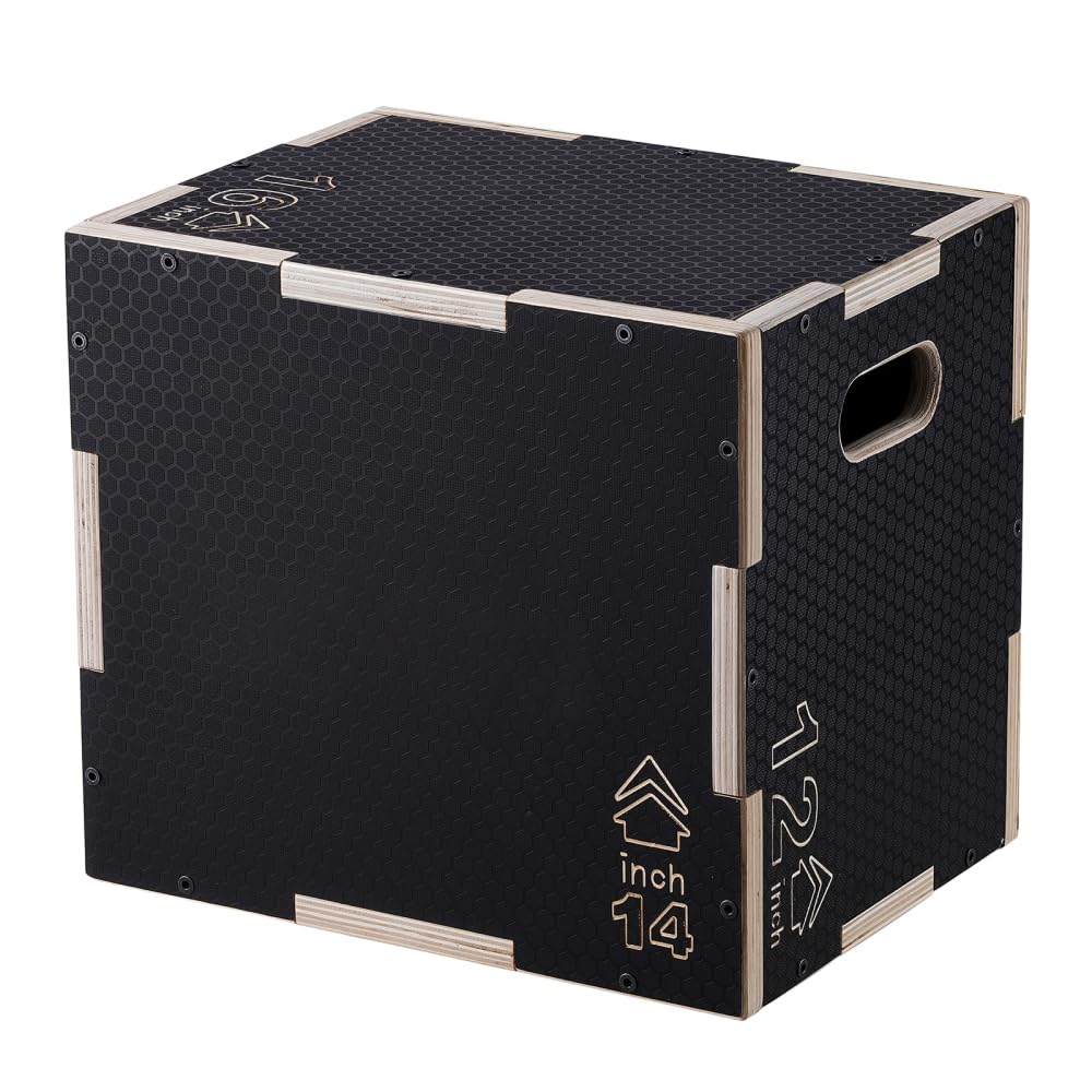 Wooden Plyometric Jump Box 16/14/12-Inch Anti-Slip J23942