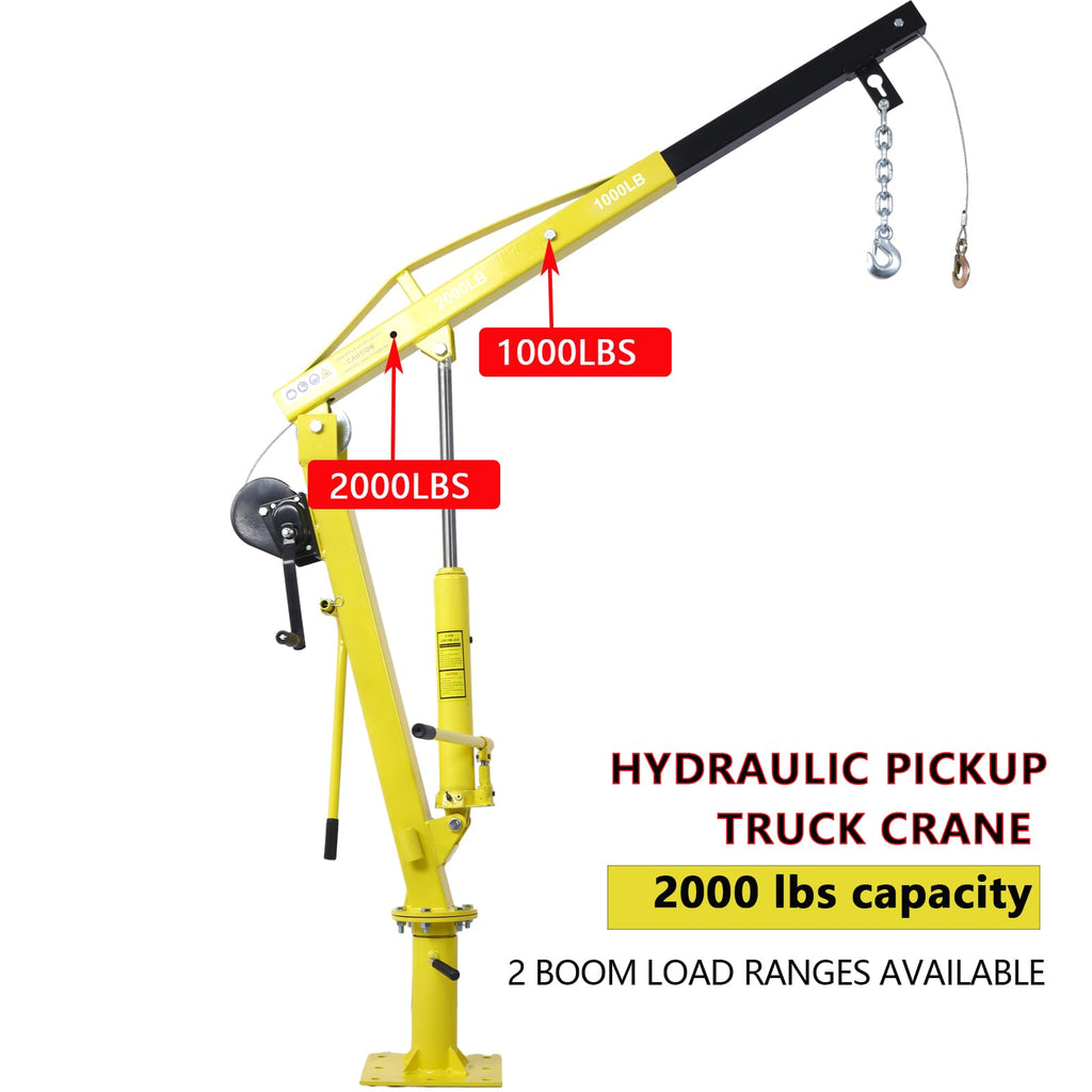 2000 lb Hydraulic Pickup Truck Crane with Hand Winch Q968