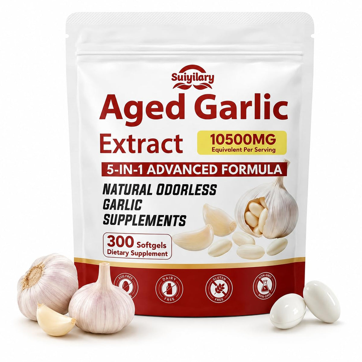 Aged Garlic Extract Supplements, 300 Softgels S6891
