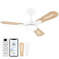 42 inch White Flush Mount Ceiling Fan with Lights and Remote N788425