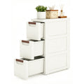 White 3 Drawers Narrow Plastic Bathroom Storage Cabinet Y361