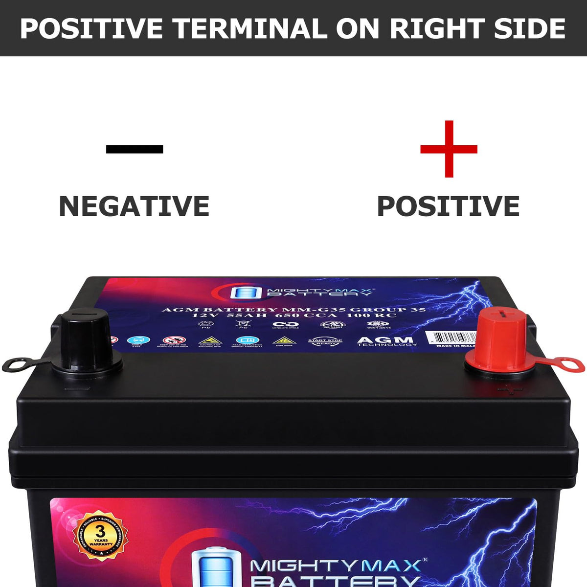 12V 55Ah AGM Replacement Battery M87684