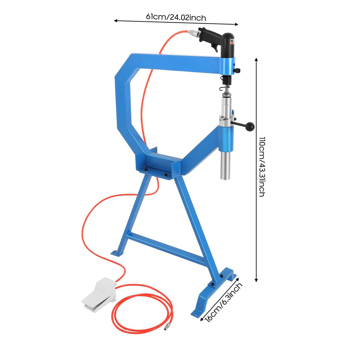 4 Inch Pneumatic Planishing Hammer with Cast Iron Stand and Foot Pedal B495750