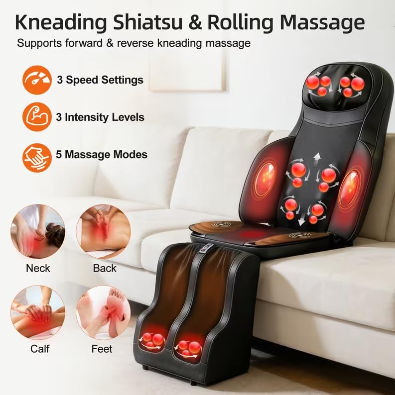 Portable Full Body Massage Mat with Heat & Vibration I128