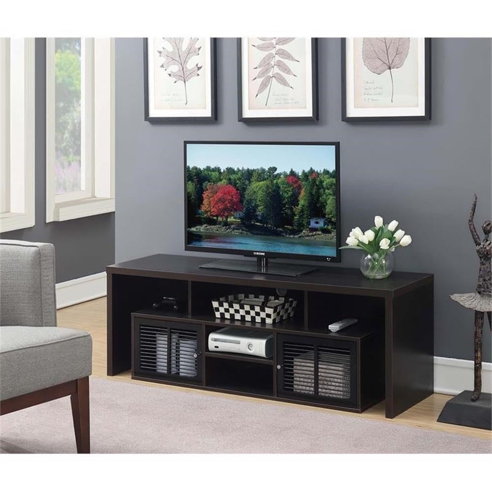 65 inch Espresso TV Stand with Storage Cabinets and Shelves J4790