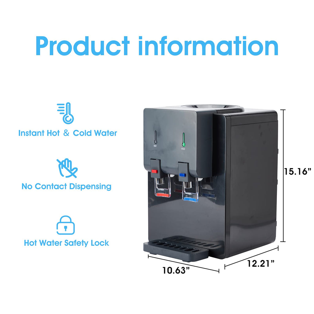 Top Loading Hot and Cold Water Cooler Dispenser, Black R83047
