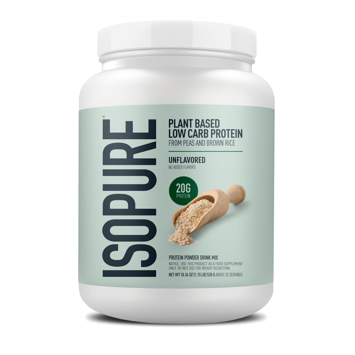 Plant-Based Protein Powder 20g Pea and Rice Protein Unflavored 20 Servings R299