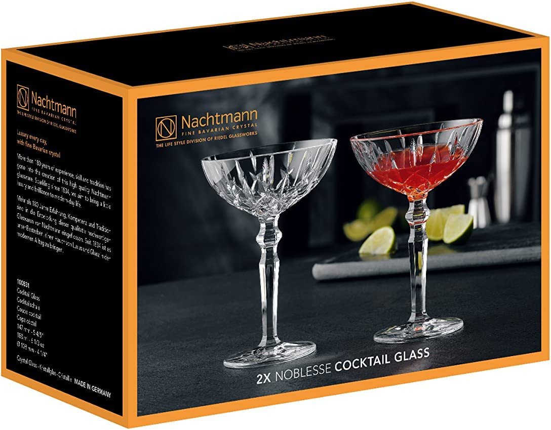 Clear Crystal Cocktail Coupe Glasses, Set of 2 M356815