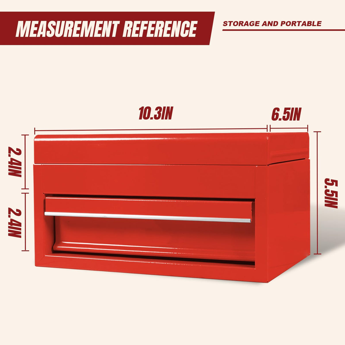 10" Mini Portable Steel Tool Box with Drawer A941