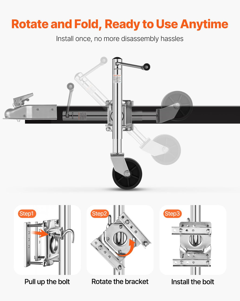 1000 lbs Trailer Jack with Wheel X937