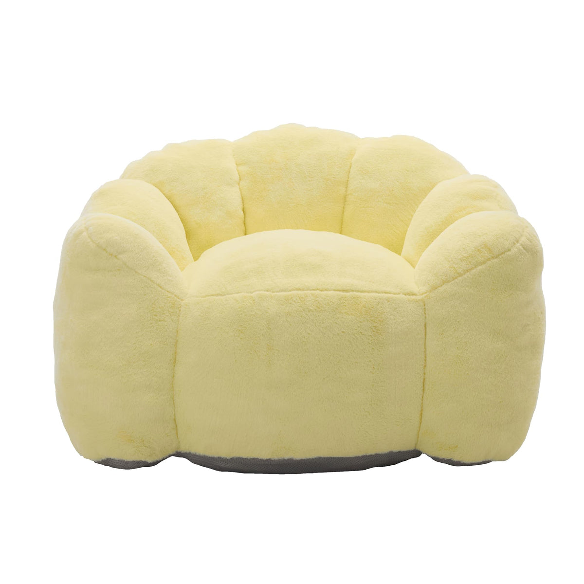 Large Yellow Faux Fur Bean Bag Chair B109853