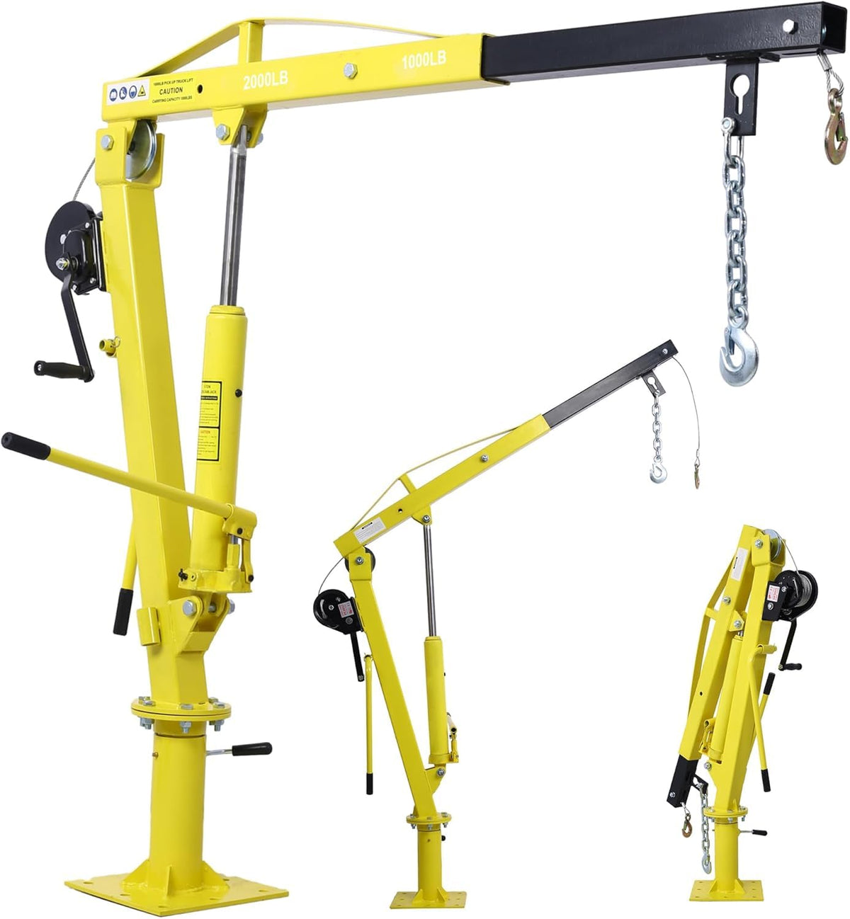 2000 lb Hydraulic Pickup Truck Crane with Hand Winch Q968