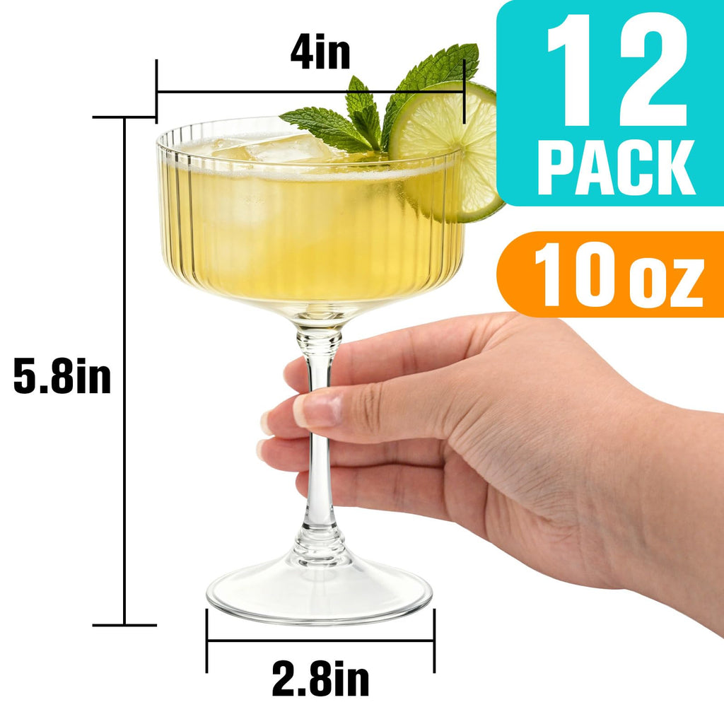 12 Pcs 10oz Plastic Martini Glasses W115