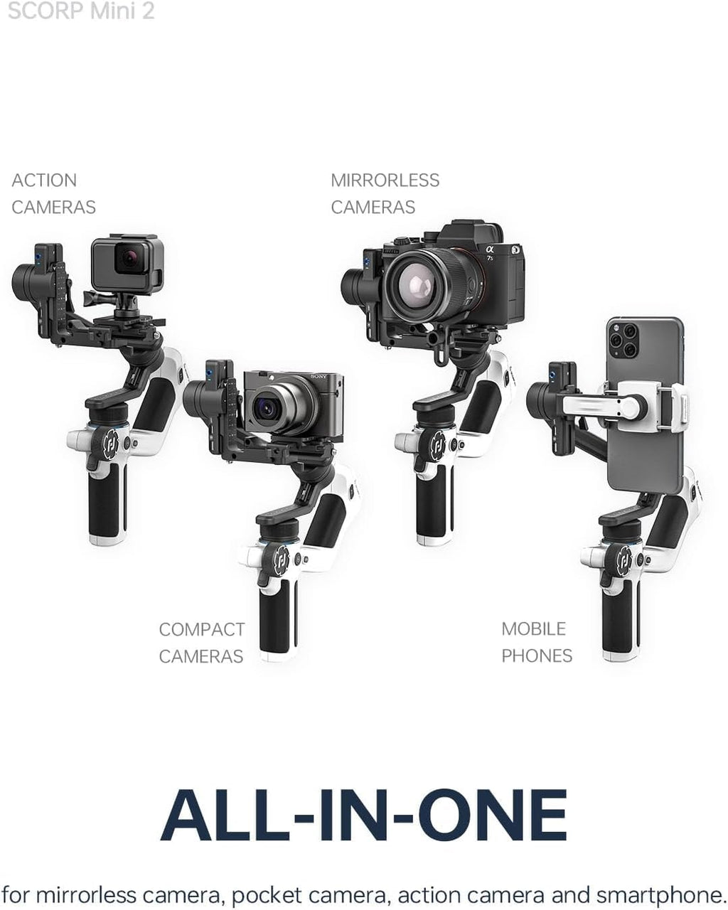 White 3-Axis Camera Stabilizer Gimbal R188