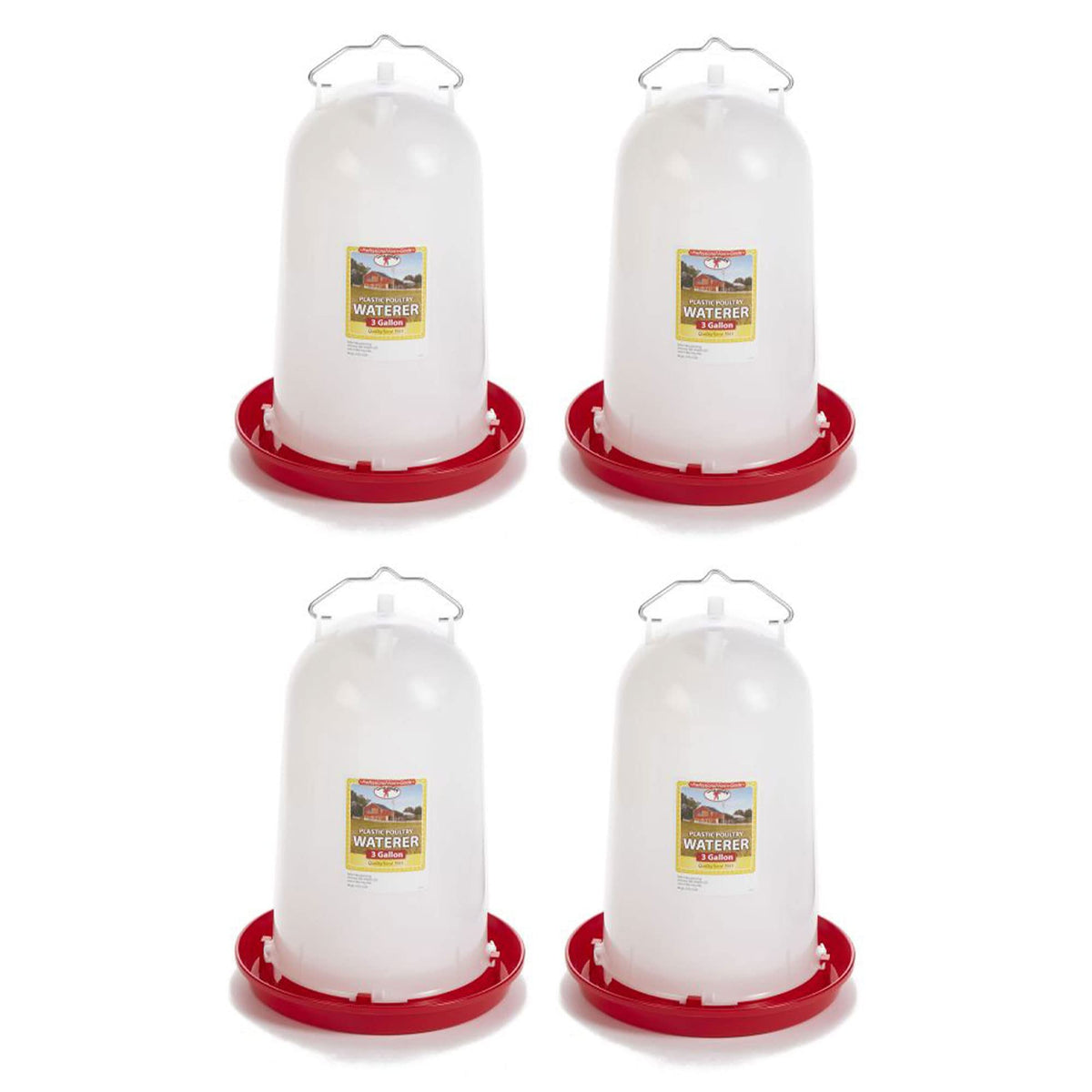 3 Gallon Plastic Gravity Fed Waterer 4-Pack P20693