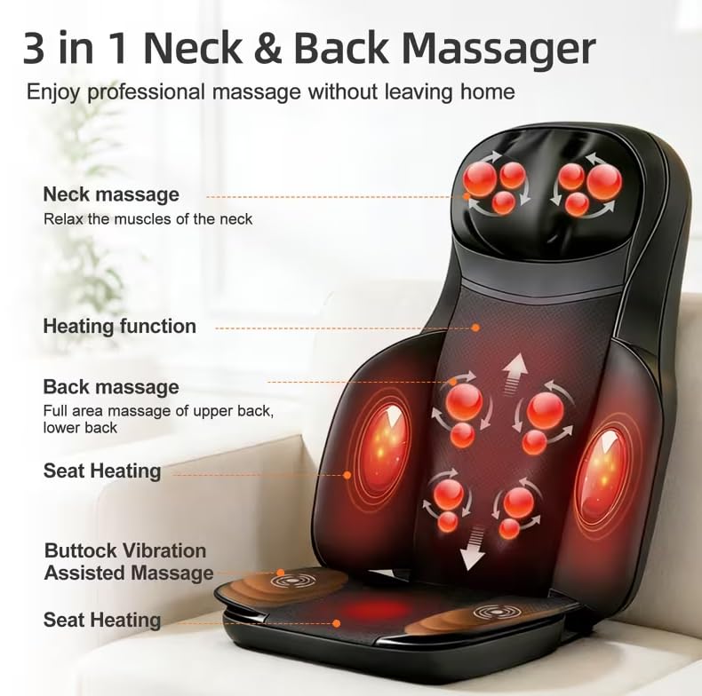 Portable Full Body Massage Mat with Heat & Vibration I128