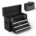 Black 3 Drawer Lockable Metal Tool Box G714574