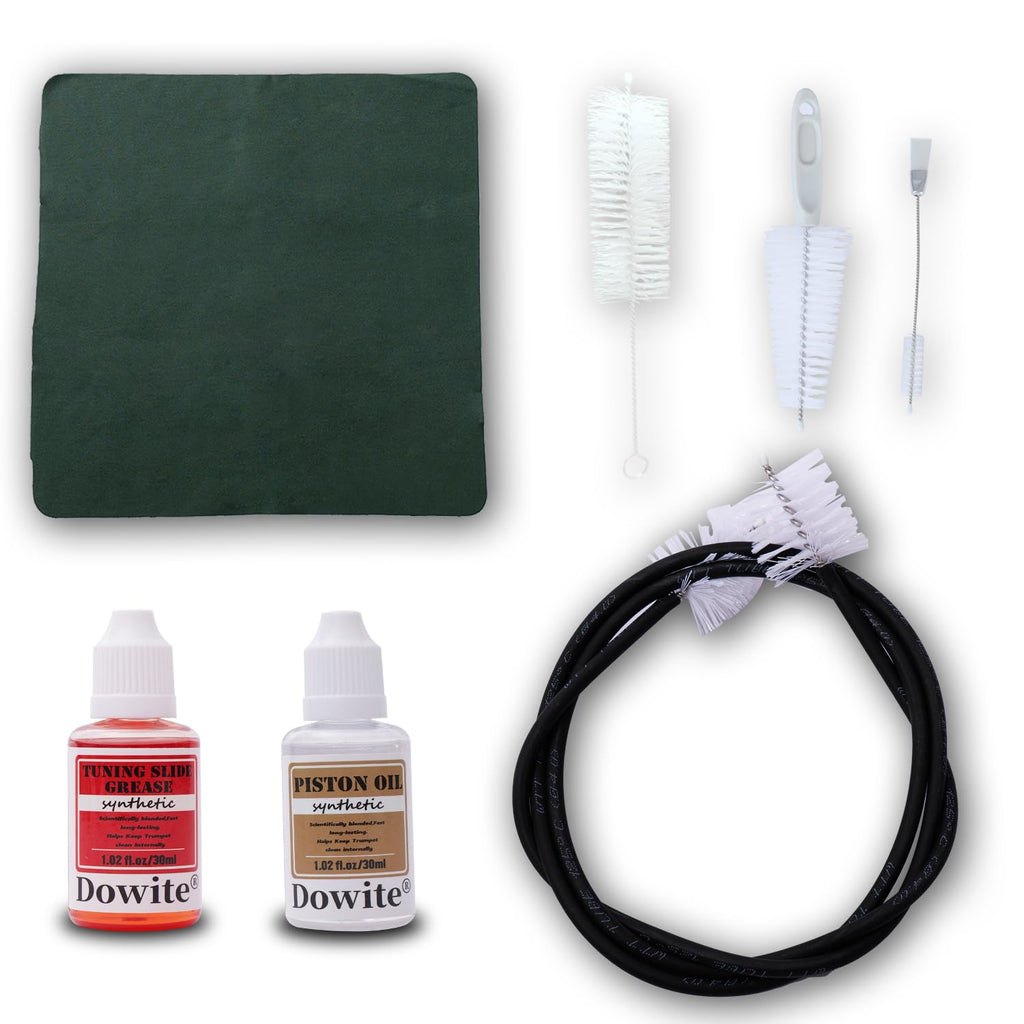 Trumpet Cleaning Kit 6-Piece Valve Oil Slide Grease Mouthpiece Brushes Cloth S8486