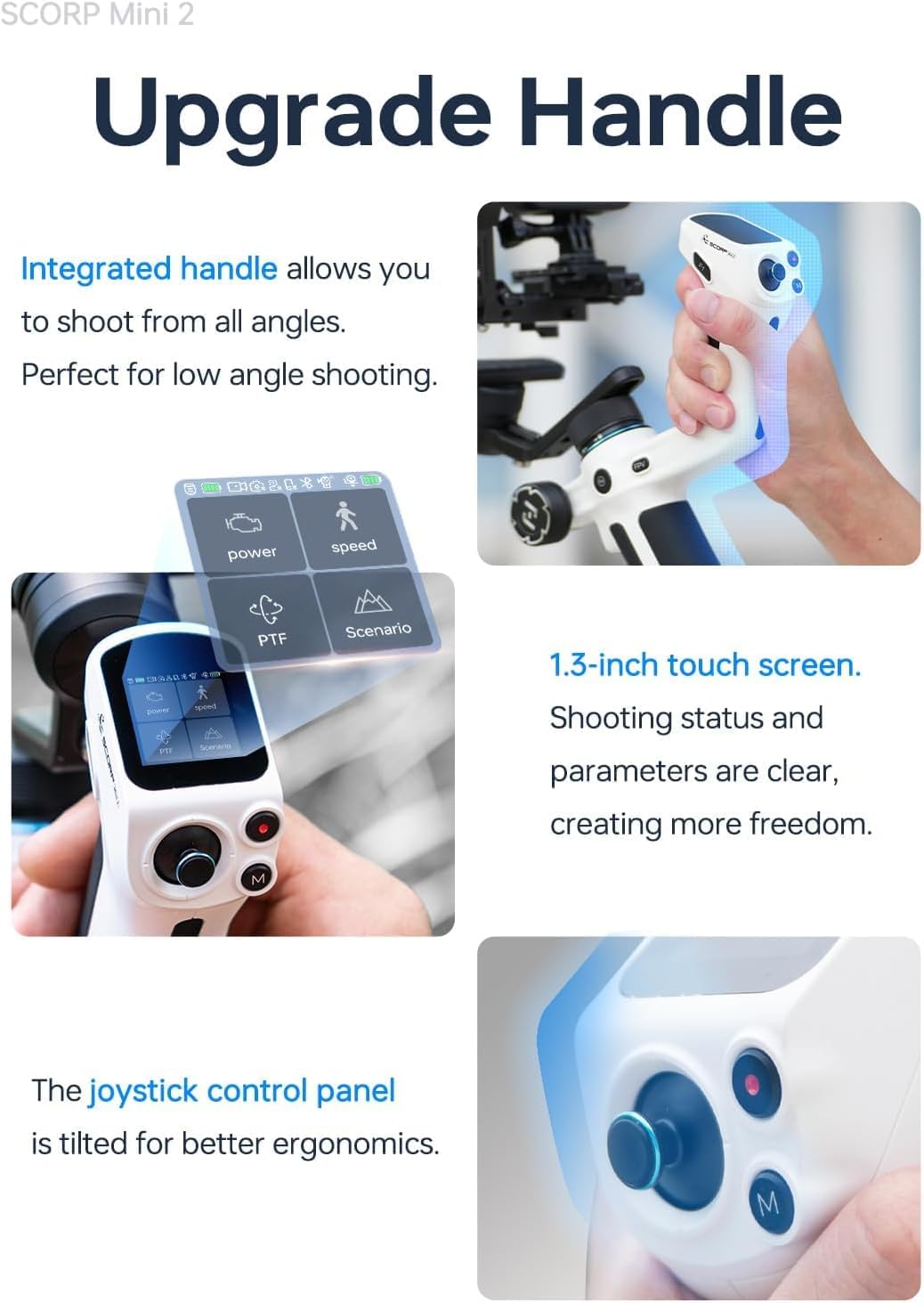 White 3-Axis Camera Stabilizer Gimbal R188